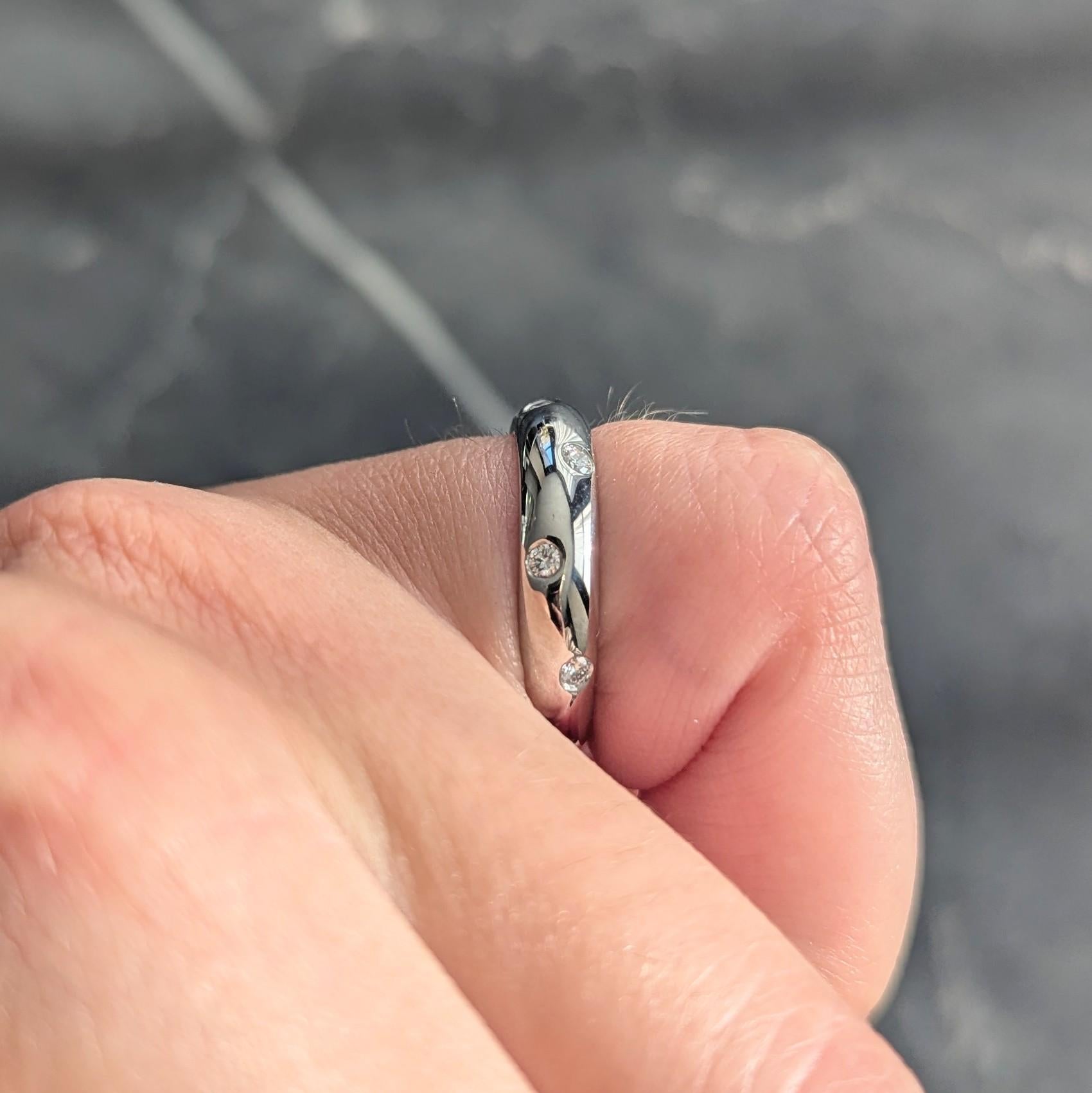 Tiffany & Co. 2000's Diamond Platinum Etoile Band Ring en vente 4