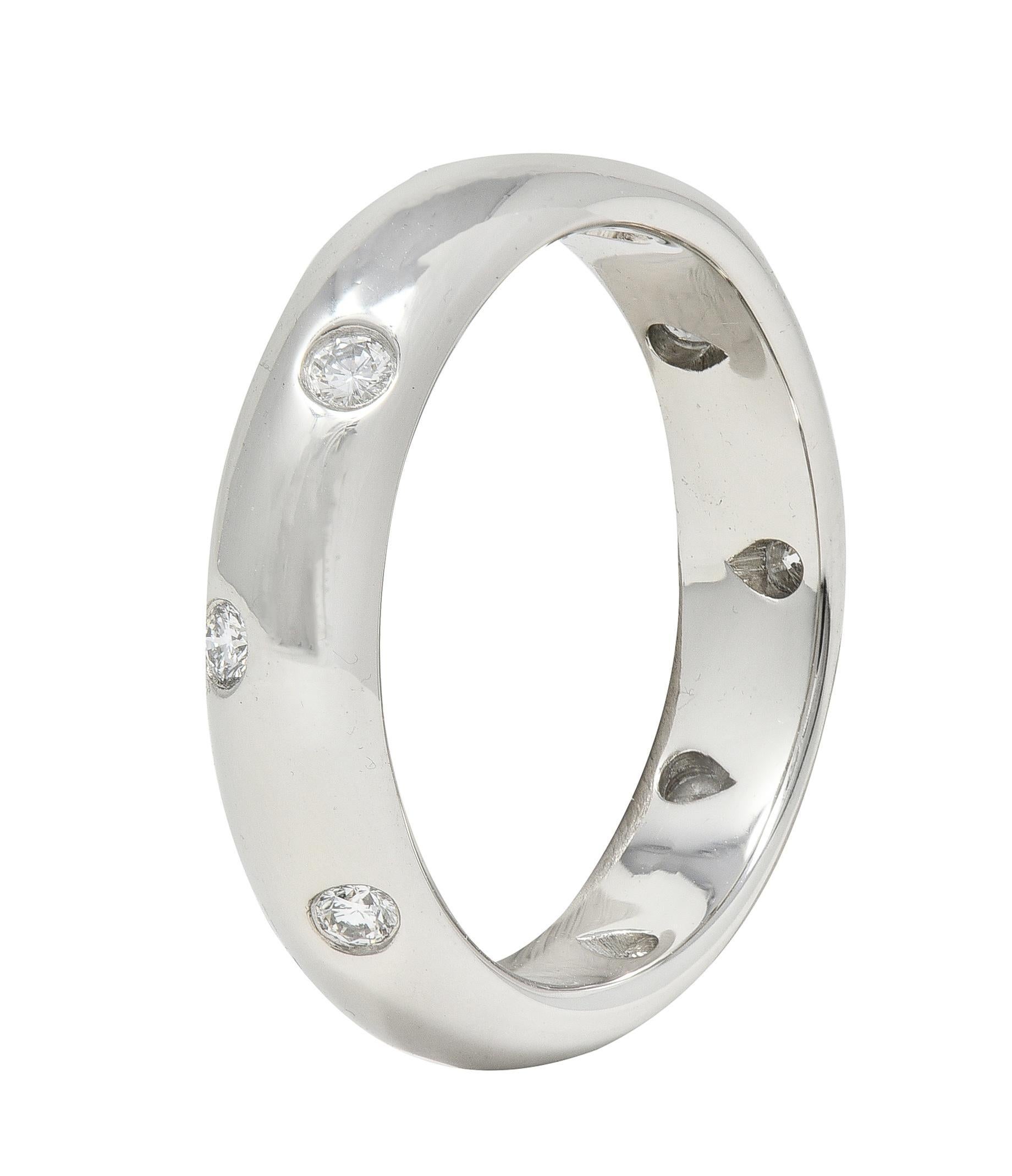 Contemporain Tiffany & Co. 2000's Diamond Platinum Etoile Band Ring en vente