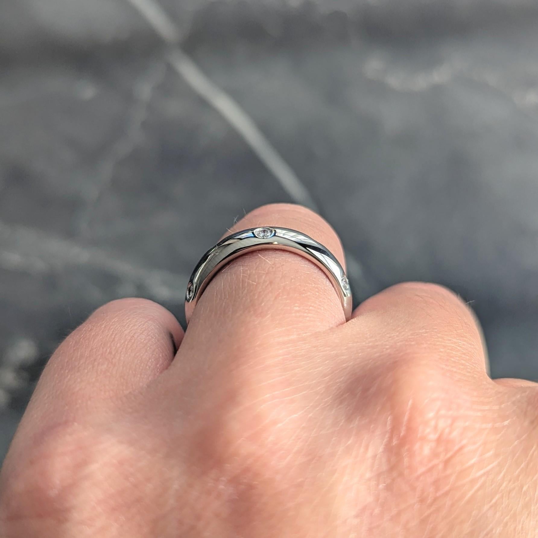 Tiffany & Co. 2000's Diamond Platinum Etoile Band Ring en vente 3