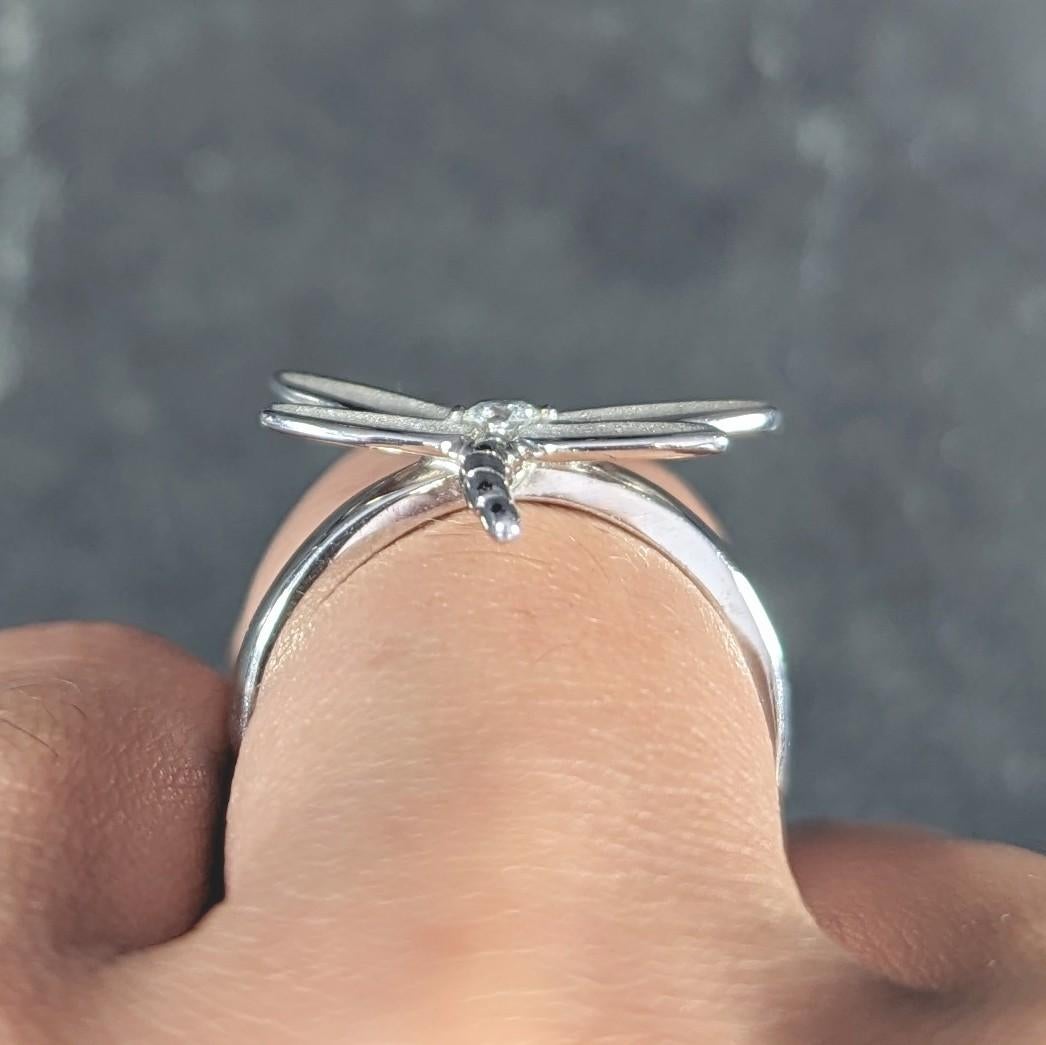 Tiffany & Co. 2000s Diamond White Gold Dragonfly Ring For Sale 3