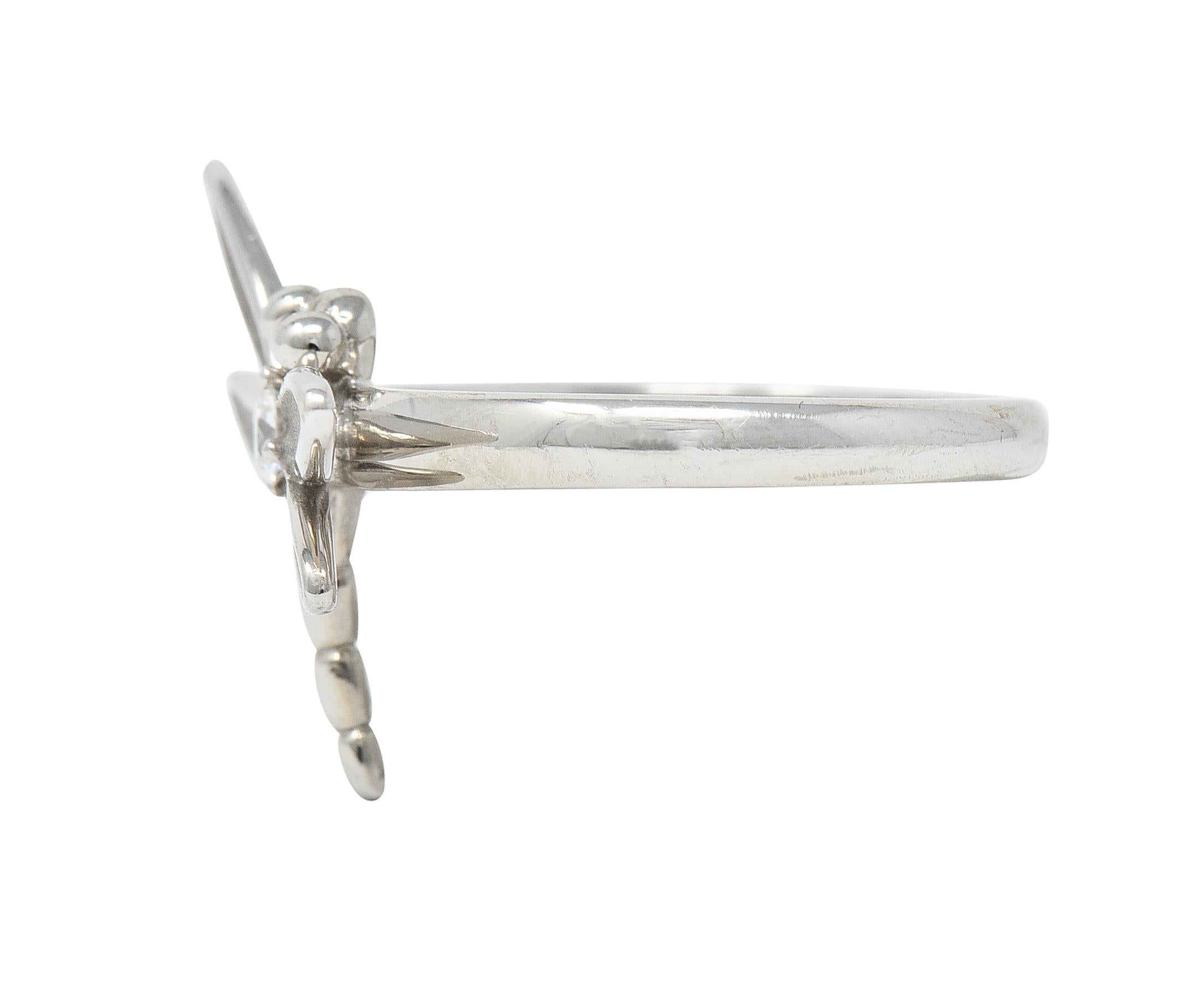 Contemporary Tiffany & Co. 2000s Diamond White Gold Dragonfly Ring For Sale