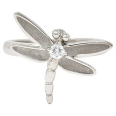 Tiffany & Co. 2000s Diamond White Gold Dragonfly Ring