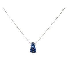Tiffany & Co. 2001 0.90 Carat Diamond Sapphire 18 Karat White Gold Necklace