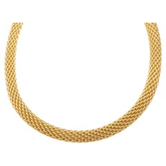 Tiffany & Co. 2001 18 Karat Yellow Gold Vintage Somerset Mesh Necklace