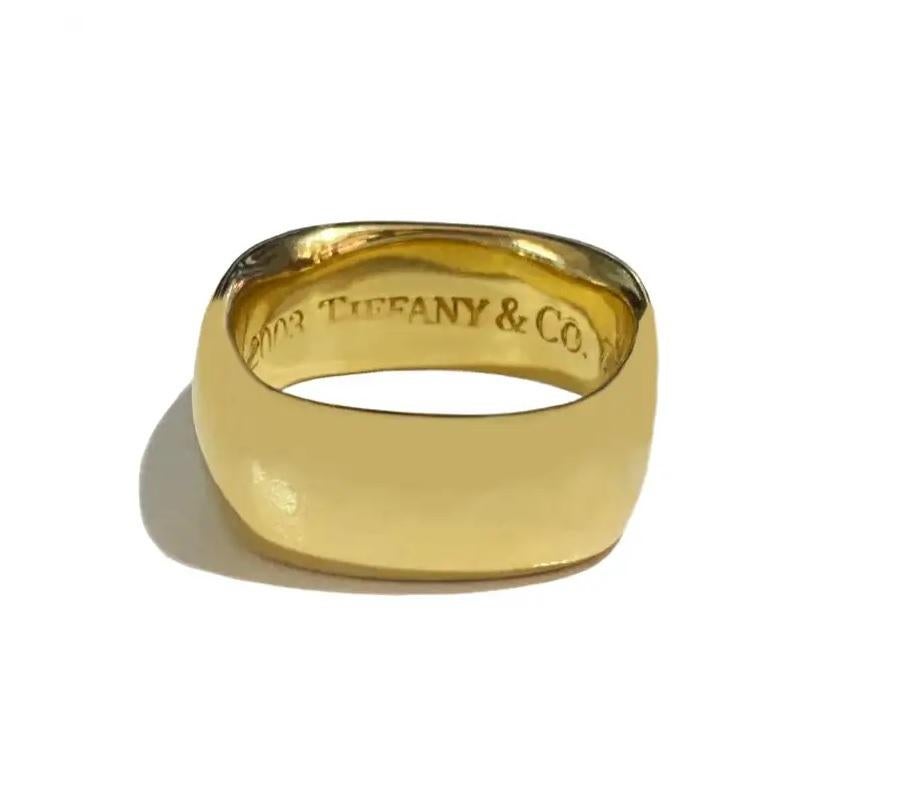 Men's Tiffany & Co. 2003 Square Cushion Ring in 18k For Sale