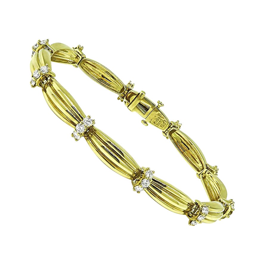 Bracciale Tiffany & Co. con diamante da 2,00 ct in oro giallo 18k