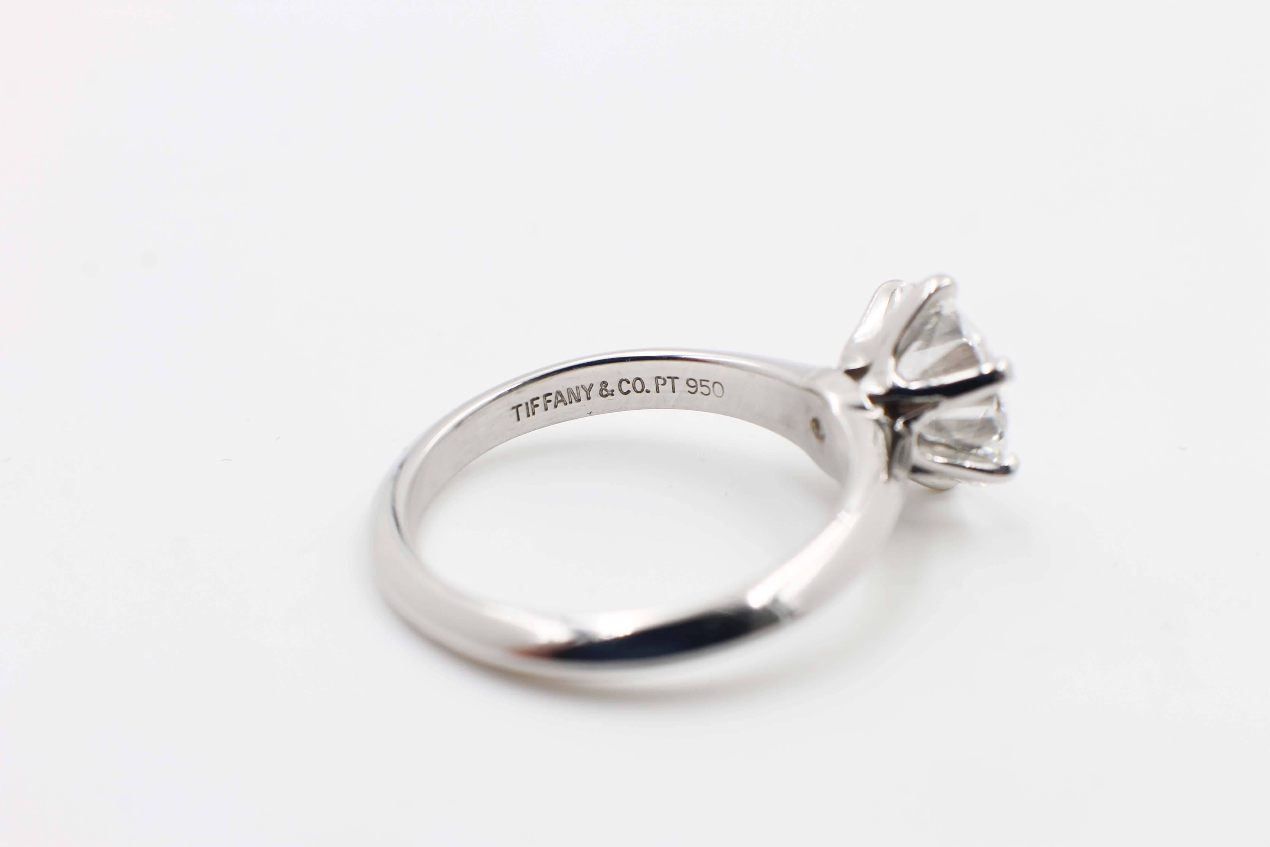 Tiffany & Co. 2.01 Carat D VVS1 Platinum Solitaire Diamond Engagement Ring 1