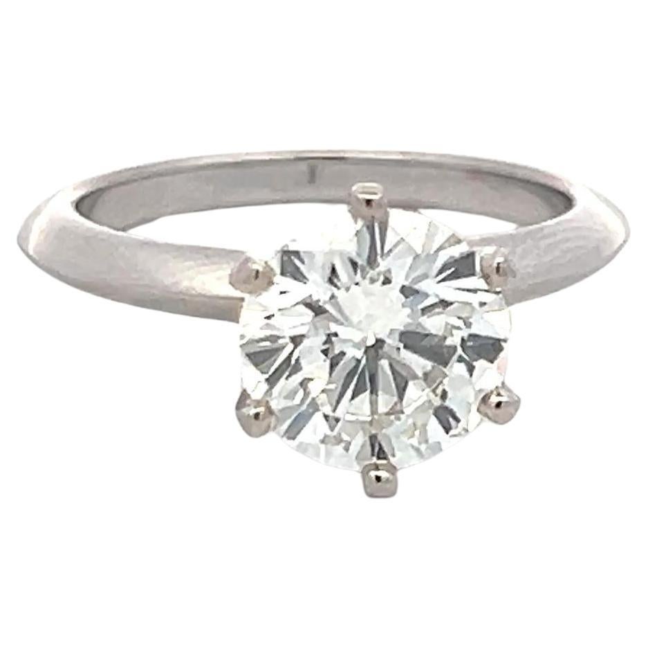 Tiffany & Co 2.01 Carat Round Brilliant I VS1 Diamond Platinum Engagement Ring