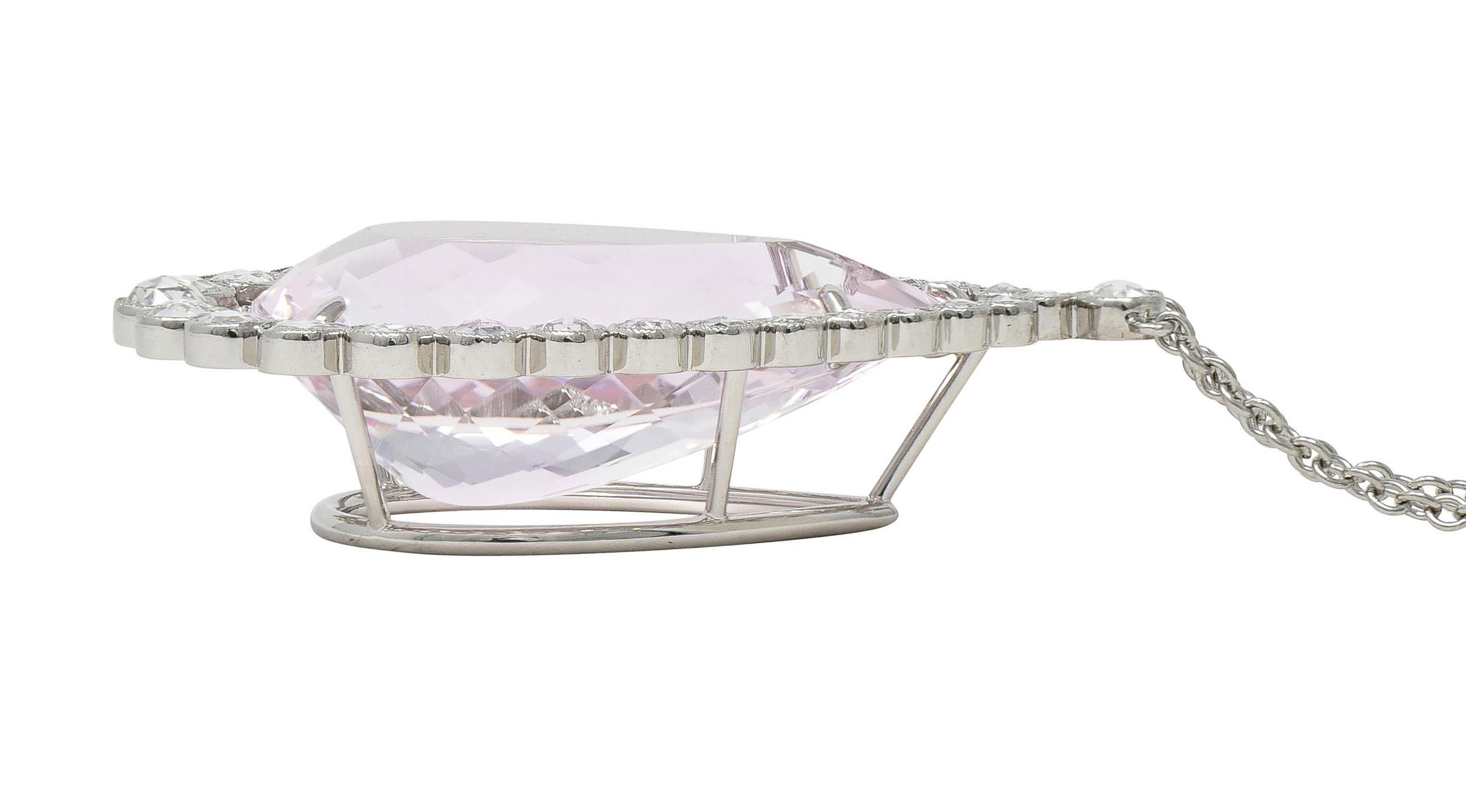 Tiffany & Co. Collana a goccia in platino con diamante Morganite da 27,01 CTW del 2010 in vendita 5