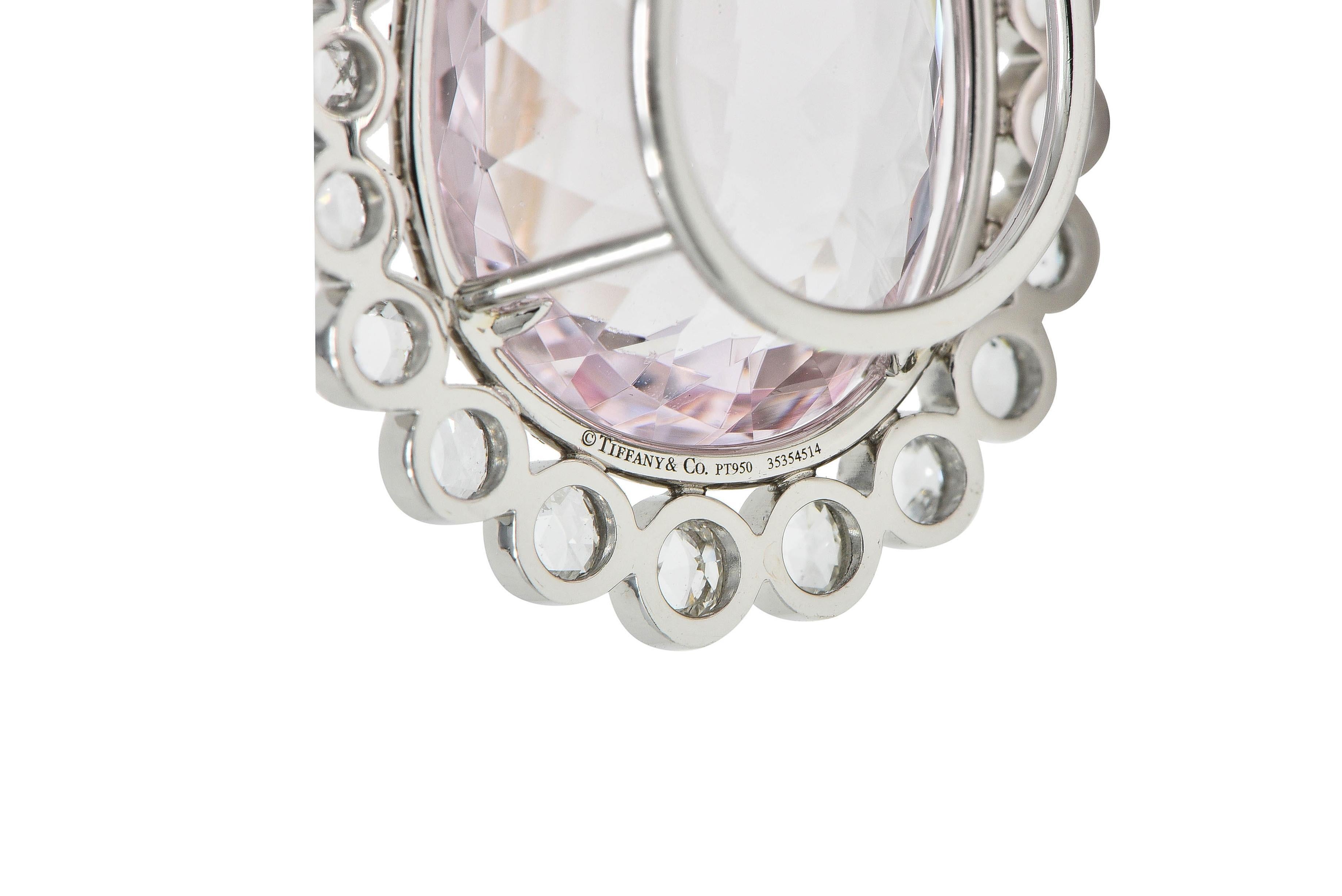 Tiffany & Co. Collana a goccia in platino con diamante Morganite da 27,01 CTW del 2010 in vendita 2
