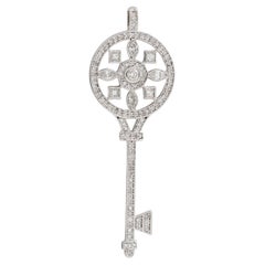 Tiffany & Co. 2010's Diamond Platinum Contemporary Kaleidoscope Key Pendant