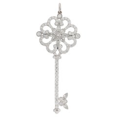 Tiffany & Co. 2010s Diamond Platinum Enchanted Primrose Butterfly Key Pendant