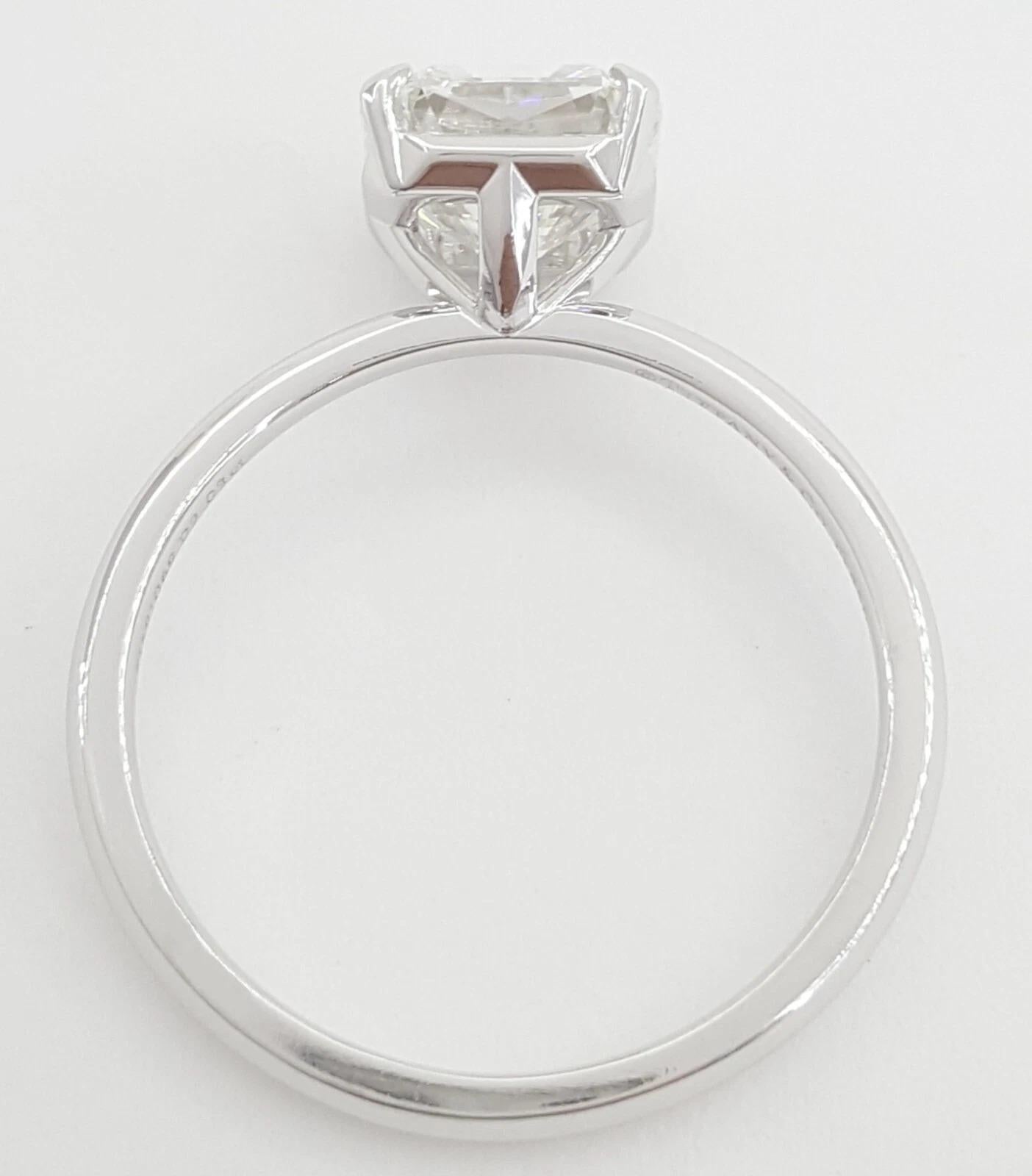 Women's or Men's Tiffany & Co. 2.03 Carat True  Radiant Brilliant Diamond Engagement Ring For Sale