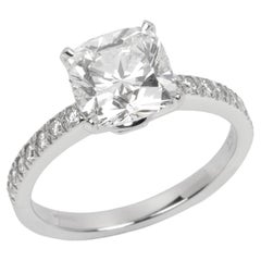 Tiffany & Co. 2.04ct Cushion Cut Diamond Novo Platinum Ring