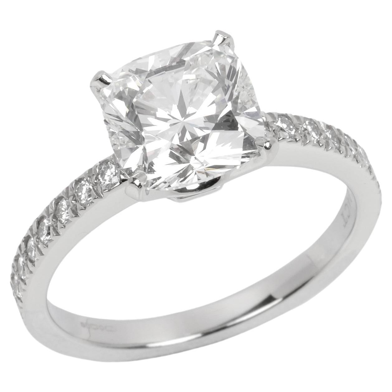 Tiffany & Co. 2.04ct Cushion Cut Diamond Platinum Ring