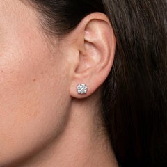 Tiffany & Co. 2.05 Carat Round Brilliant Diamond Stud Earrings H VS1