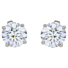 Tiffany & Co. 2,05 Karat runde Brillant-Diamant-Ohrstecker H VS1