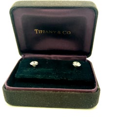 Tiffany & Co 2.05 Carat Round Brilliant G VS1 Diamond Platinum Earrings