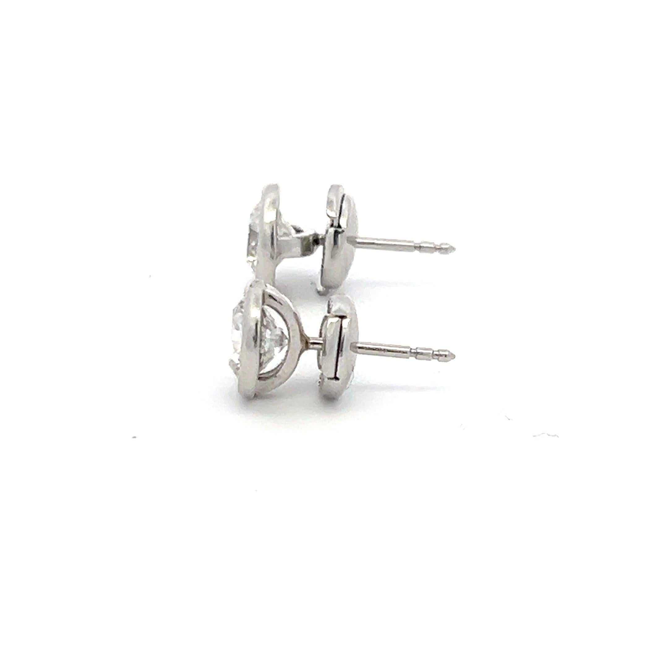 Tiffany & Co 2,05 Karat runder Brillant G VS1 Diamant Platin Ohrringe (Brillantschliff)
