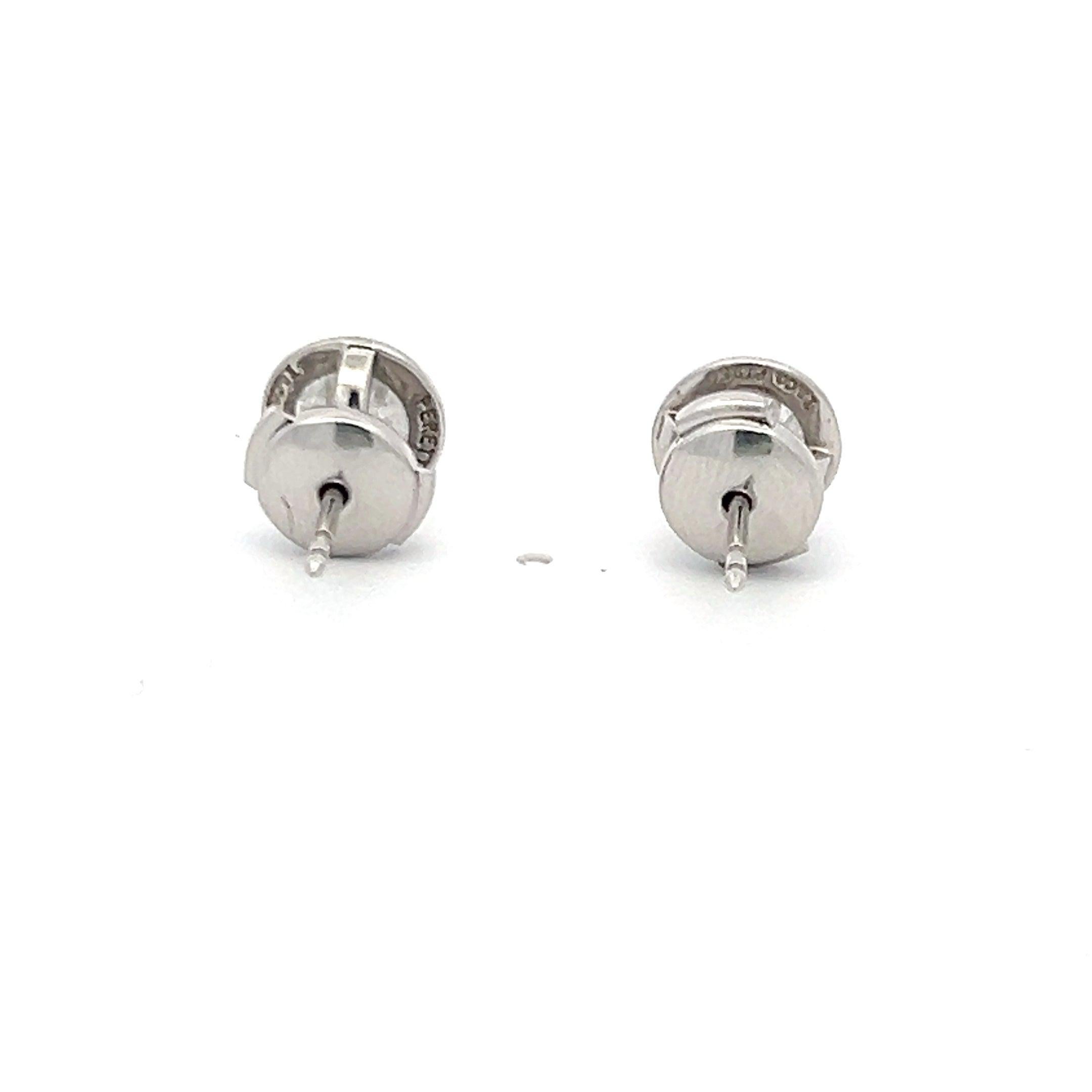 Tiffany & Co 2,05 Karat runder Brillant G VS1 Diamant Platin Ohrringe im Zustand „Gut“ in New York, NY