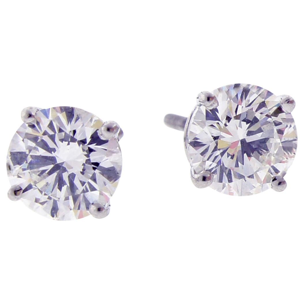 Tiffany & Co. 2.06 Carat Diamond Stud Earrings
