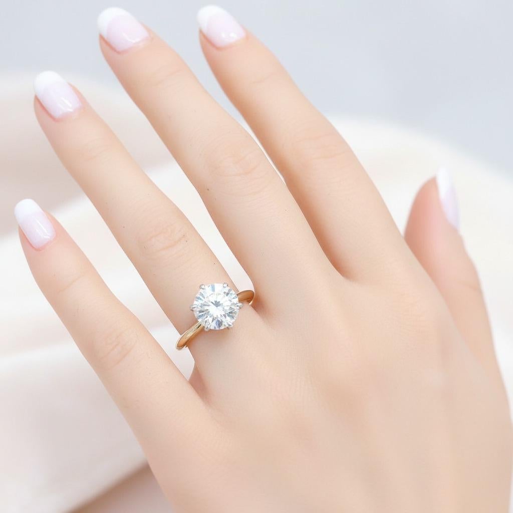 Tiffany & Co. 2,08 Ct. Runder Brillantschliff Diamant Verlobungsring für Damen oder Herren im Angebot