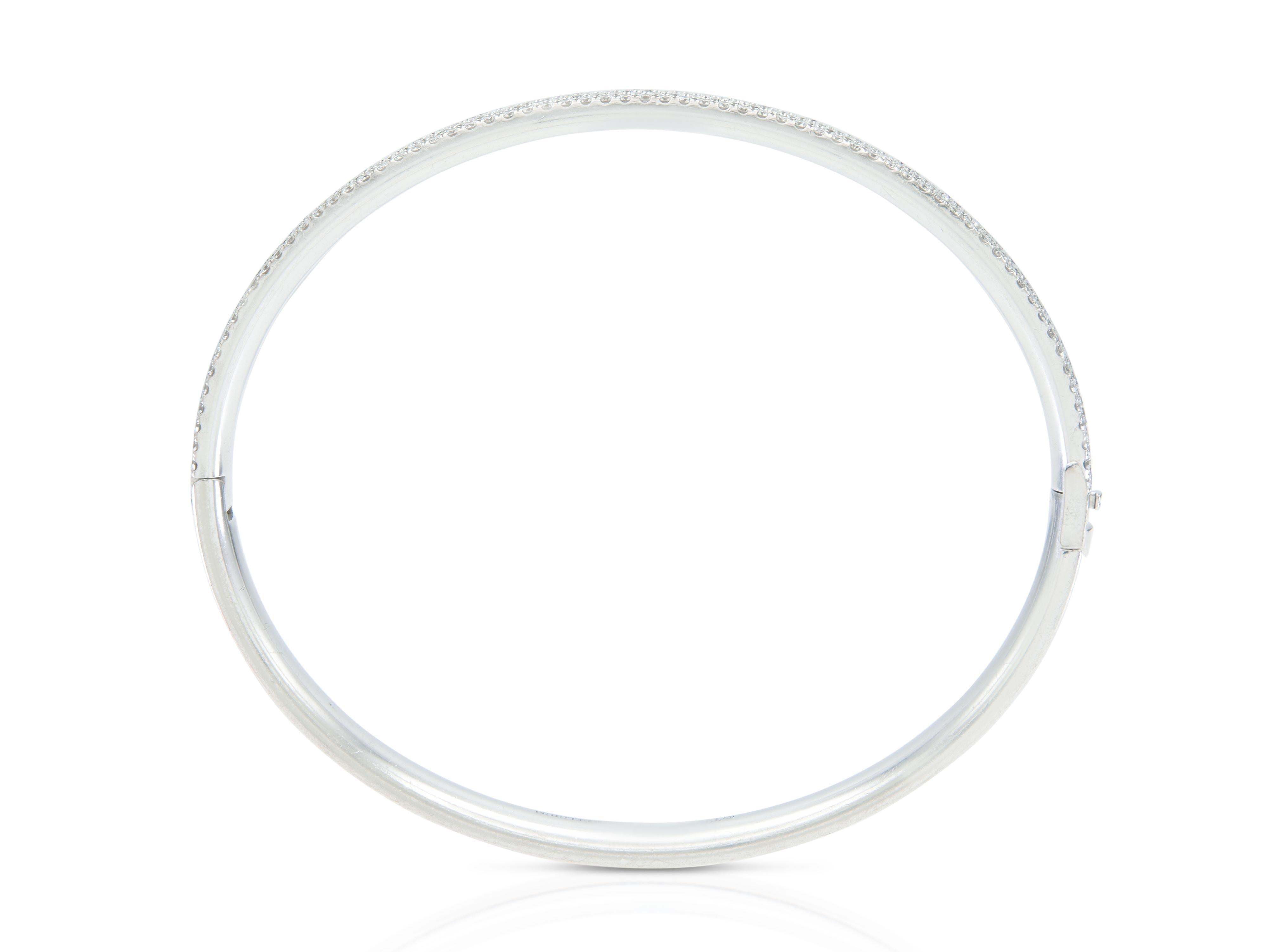 Pulsera brazalete con bisagra Metro Co. de 2,10 quilates de diamantes Tiffany & Co. en Bueno estado para la venta en New York, NY