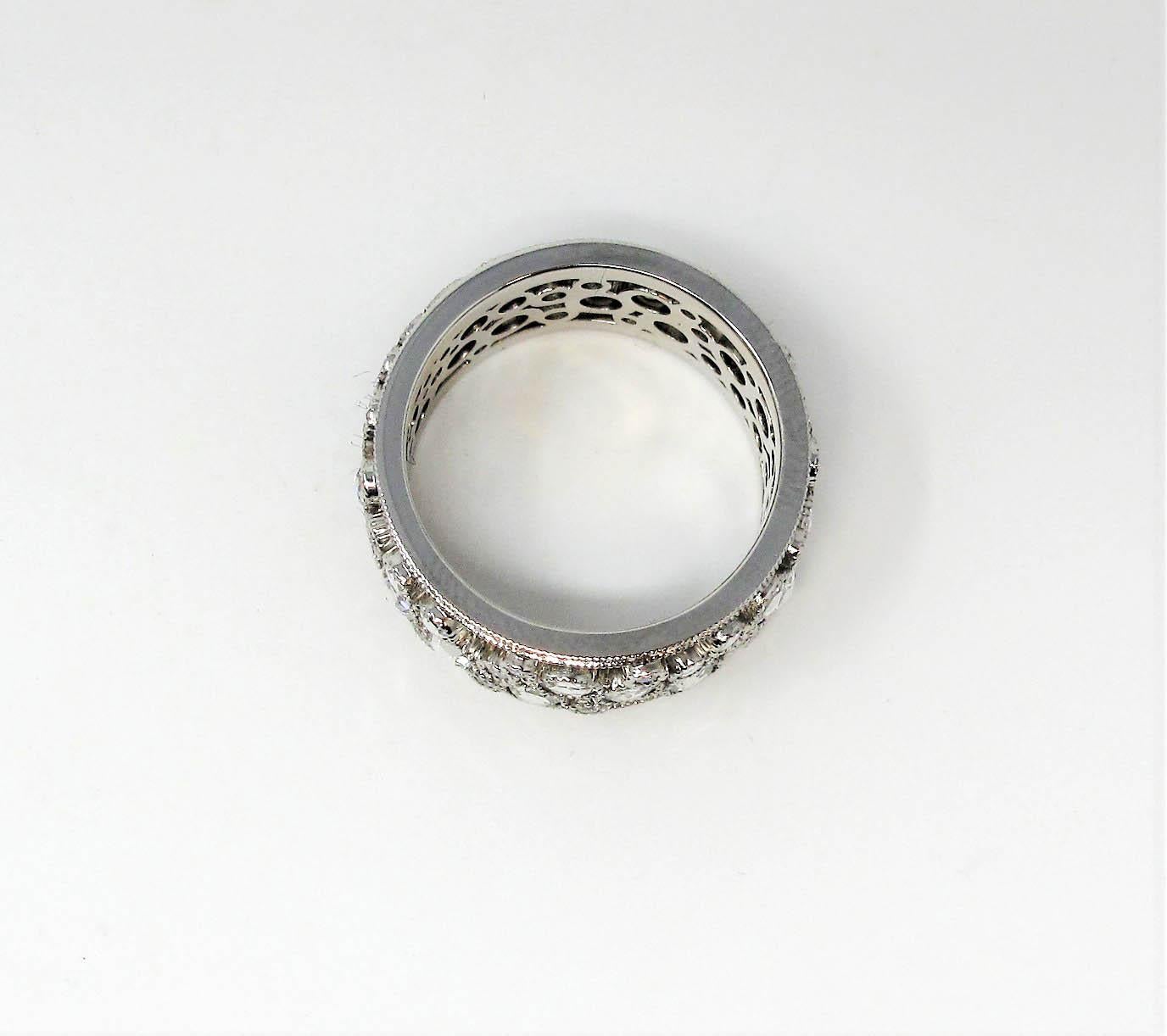 Tiffany & Co. 2.10 Carat Rose-Cut Diamond Cobblestone Platinum Band Ring 1