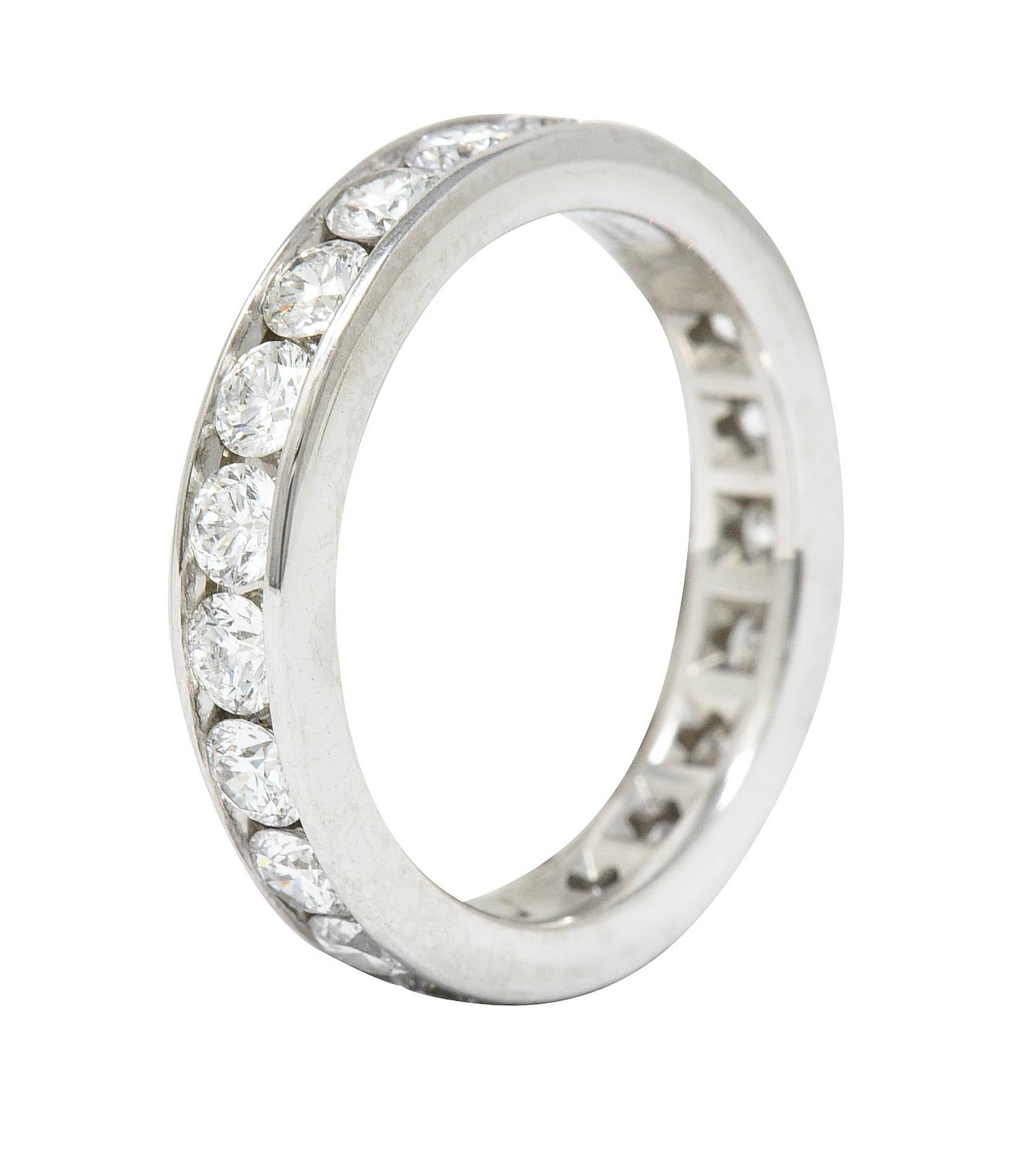 Tiffany & Co. 2.10 Carats Diamond Platinum Channel Eternity Band Ring 1