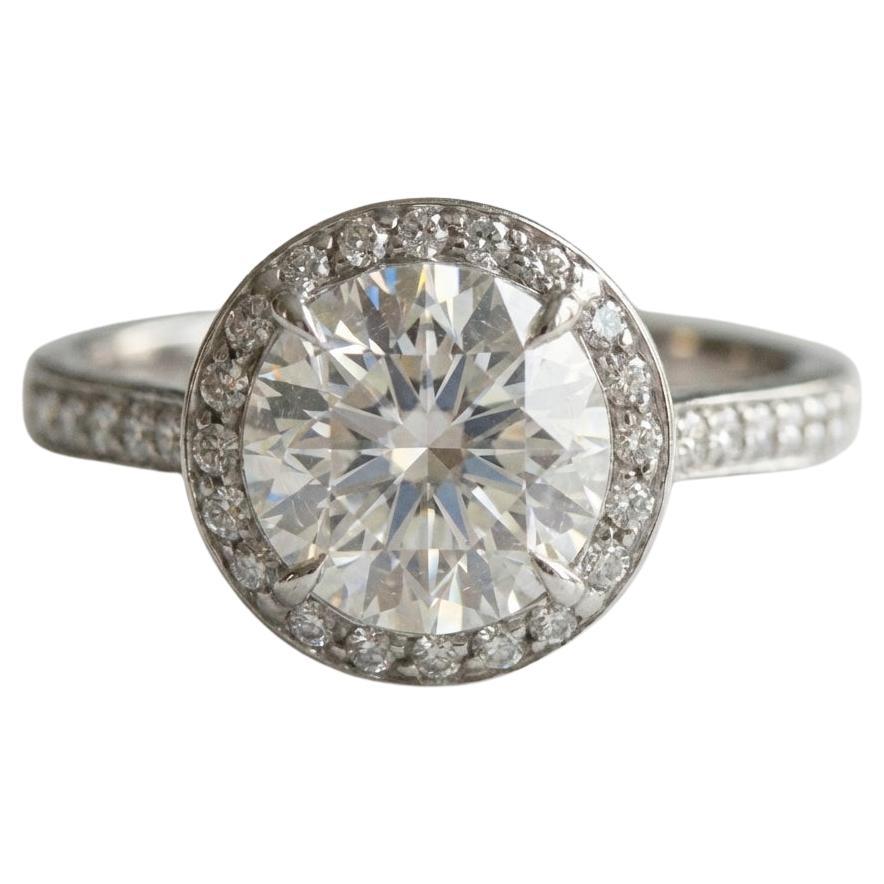 Tiffany 
Co. 2.11 Embrace Platinum Round Brilliant Ring For Sale