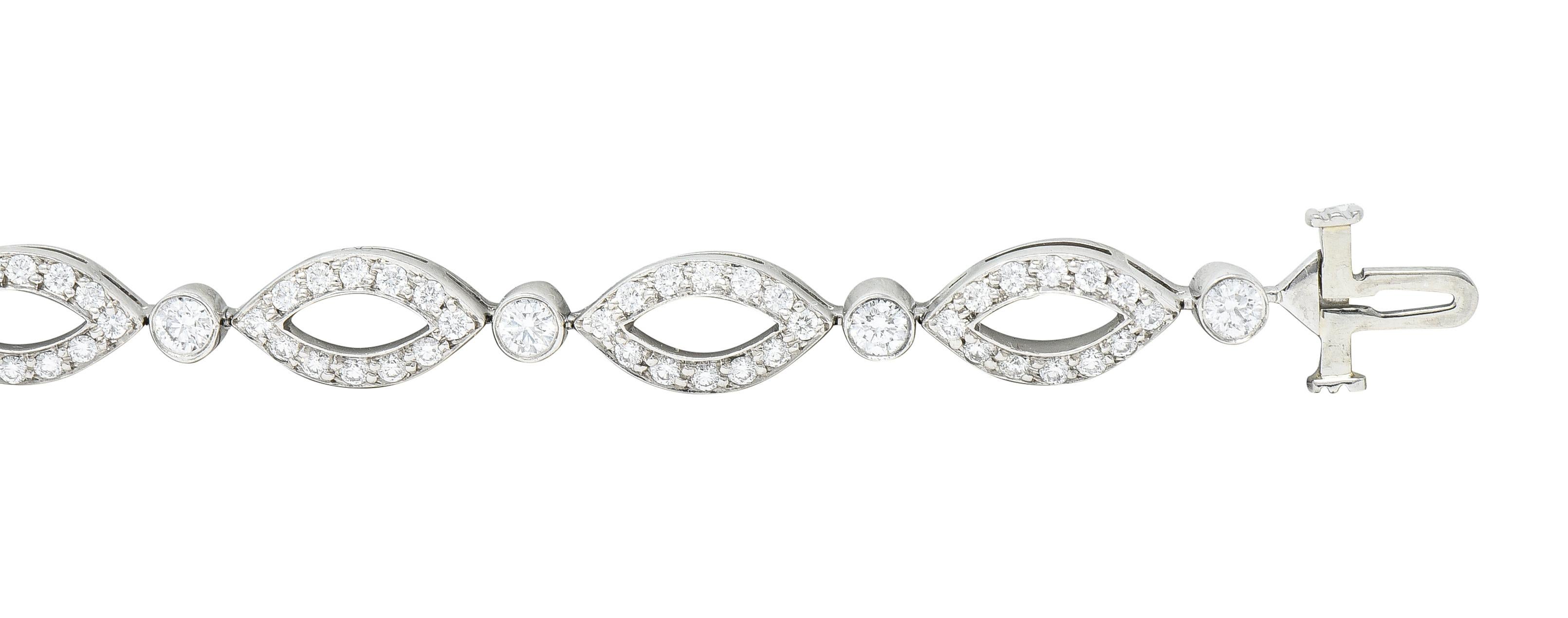 Tiffany & Co. 2.12 Carats Diamond Platinum Navette Jazz Contemporary Bracelet 5