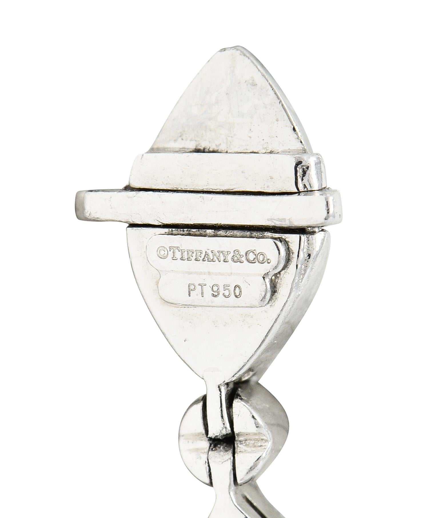 Tiffany & Co. 2.12 Carats Diamond Platinum Navette Jazz Contemporary Bracelet 2