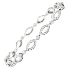 Tiffany & Co. 2.12 Carats Diamond Platinum Navette Jazz Contemporary Bracelet