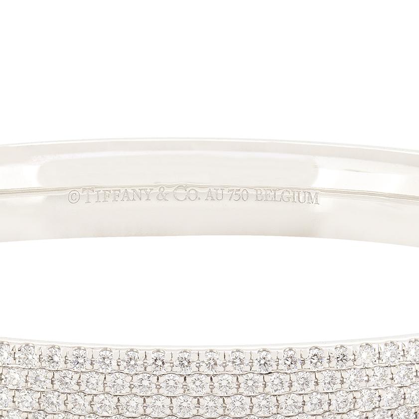 Contemporary Tiffany & Co. 2.12ct Diamond 'Metro' Bangle For Sale