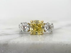 Tiffany & Co. 2.14 Carat Fancy Vivid Yellow Antique Brilliant Diamond Ring