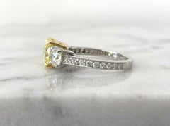 Tiffany & Co. 2.14 Carat Fancy Vivid Yellow Antique Brilliant Diamond Ring