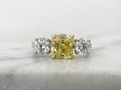 Tiffany & Co. 2.14 Carat Fancy Vivid Yellow Antique Brilliant Diamond Ring