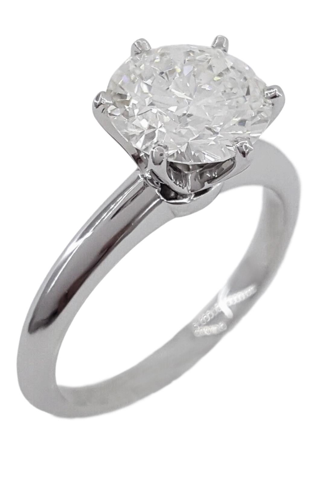 Modern Tiffany & Co. 2.15 Carat Round Brilliant Cut Diamond Solitaire Ring For Sale
