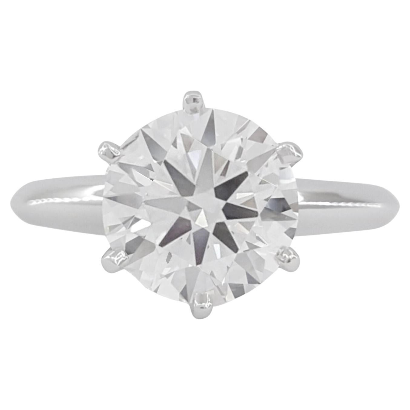 Tiffany & Co. 2.15 Carat Round Brilliant Cut Diamond Solitaire Ring For Sale