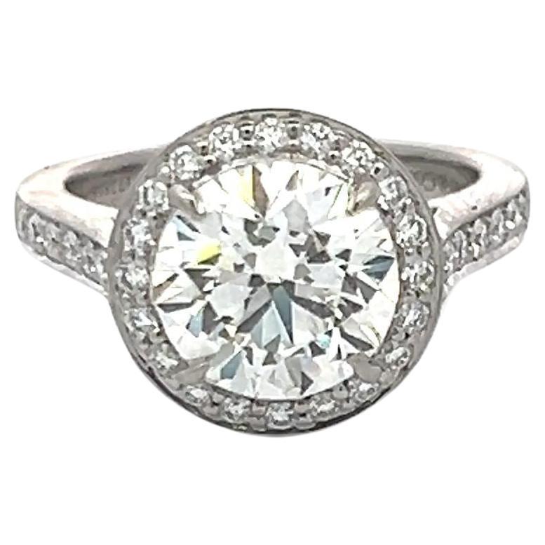 Tiffany & Co 2.15 Carat Round Brilliant H VVS1 Diamond Platinum Engagement Ring