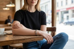 Tiffany Co Siglo XXI Oro de 18 quilates Sterling Pulsera de 6,5 pulgadas de ancho