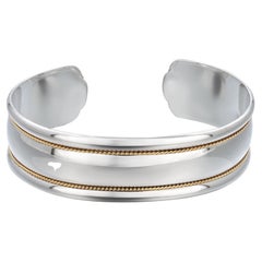 Tiffany Co 21st Century 18 Karat Gold Sterling 6.5 Inch Wide Cuff Bracelet