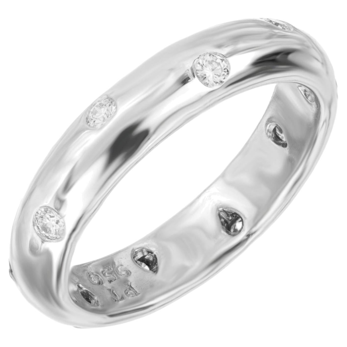 Tiffany & Co. .22 Carat Round Diamond Platinum Etoile Band Ring For Sale