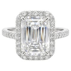 Tiffany & Co. 2.27 Carat Emerald Cut Diamond Soleste Halo Engagement Ring