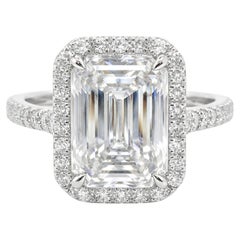 Tiffany & Co. 2.27 Carat Emerald Cut Diamond Soleste Halo Engagement Ring