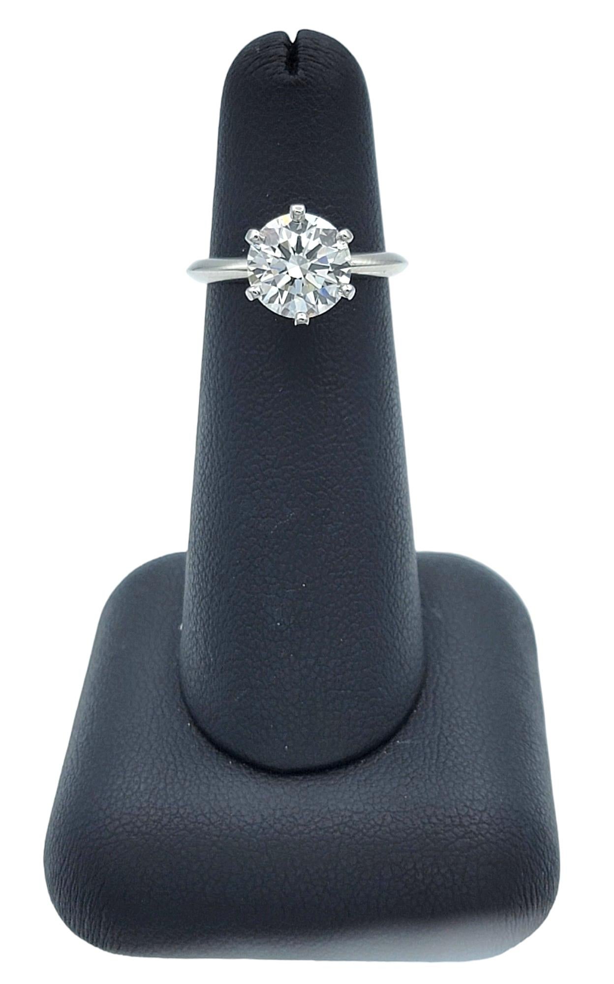 Tiffany & Co. 2.29 Carat Round Diamond Solitaire 6 Prong Engagement Ring, F/VS1  For Sale 1