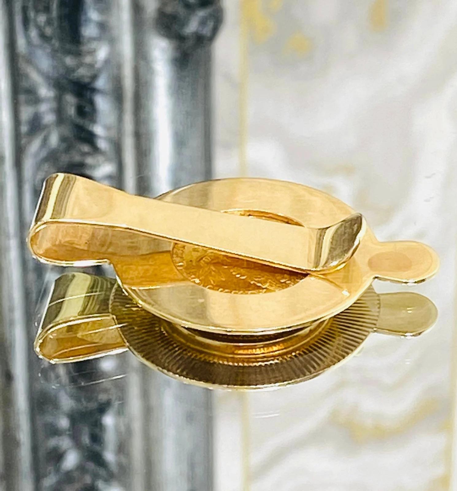 Tiffany & Co 22k Gold Coronet Kopf Quarter Eagle Münze Geldklammer Herren im Angebot