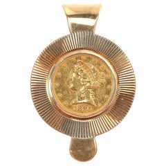 Tiffany & Co 22k Gold Coronet Head Quarter Eagle Coin Money Clip