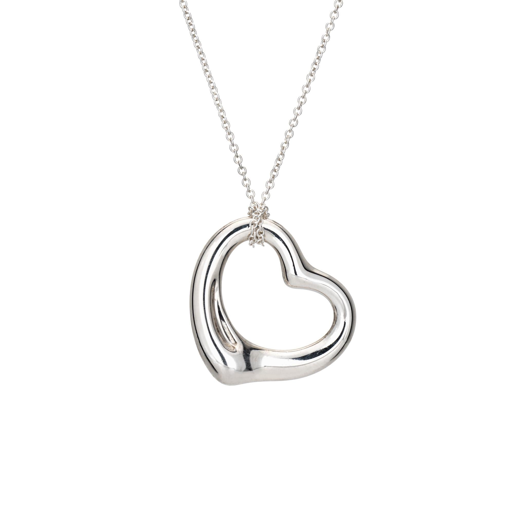 Tiffany & Co. Collier à cœur ouvert de 22 mm en argent sterling de taille moyenne signé Bon état - En vente à Torrance, CA