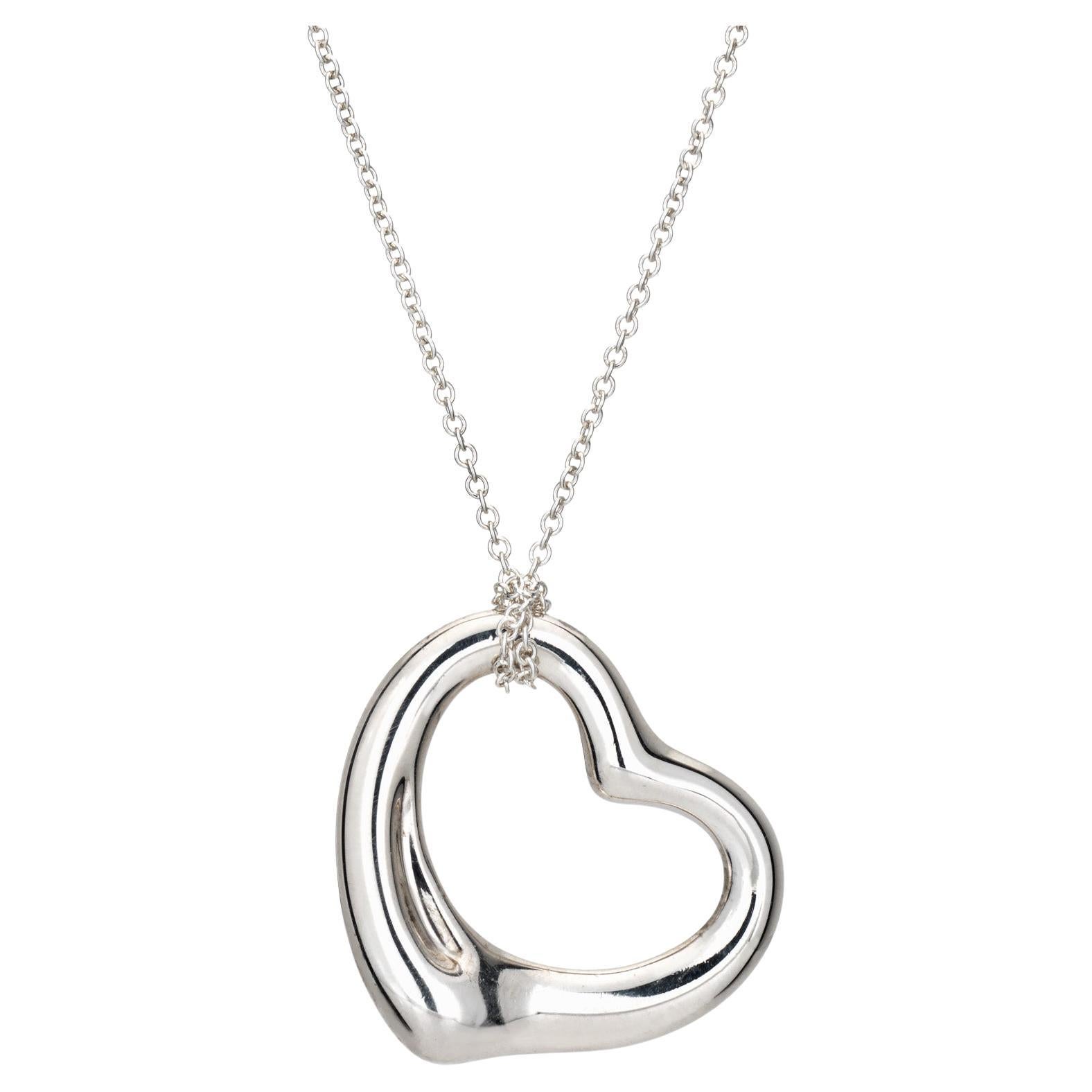 Tiffany & Co. Collana a cuore aperto da 22 mm in argento massiccio firmata Estate